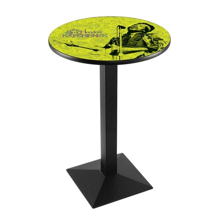 Holland Bar Stool Co 42" Blk Wrinkle Jimi Hendrix, JHE (Green) Pub Table L217B4236JimiH02